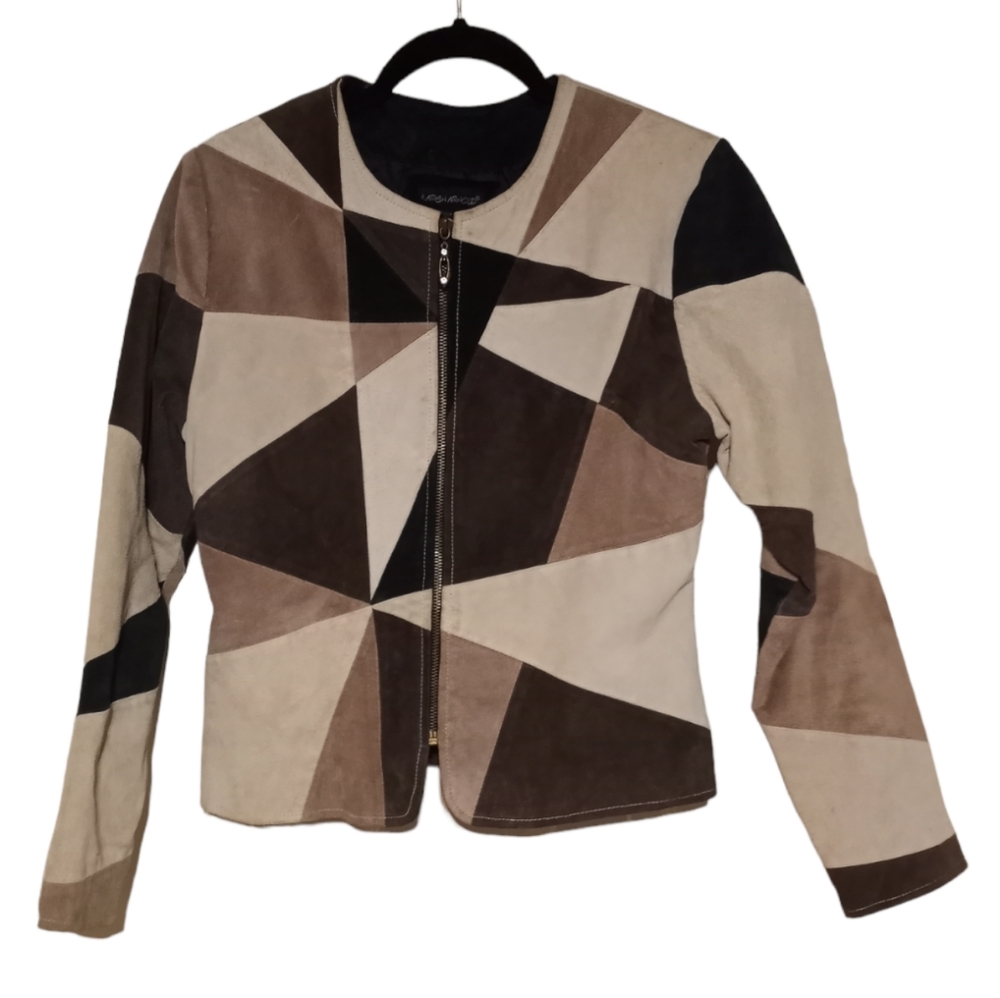 Vintage Patchwork Suede Jacket - image 1